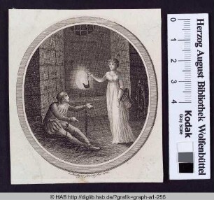 Gefangener und Frau im Gefängnis.