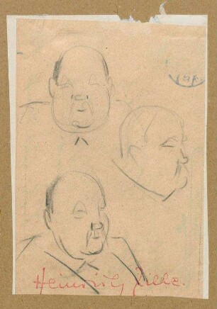 Studienblatt mit Männerkopf