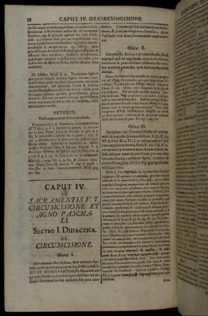 Capu IV. De Sacramentis V.T. Circumcisione Et Agno Paschali.