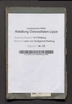 Teilungsrezess Linnenheide bei Verl