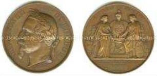 Medaille auf Napoleon III. und den Handelsvertrag mit England (französisch)