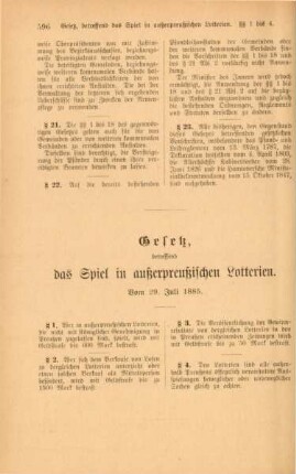 Die Preußischen Lotteriegesetze