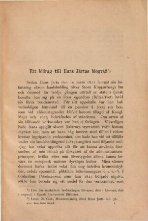 Ett bidrag till Hans Järtas biografi : inbjudningsskrift ... med hilvken professorn ... Hjalmar August Öhrvall ... sitt embete