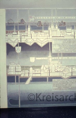 Hauptgebäude [Stormarnhaus, später Gebäude A]: Kunst am Bau: Keramik-Wandbild von Georg Weiland