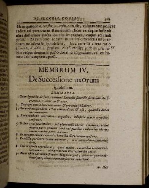 Membrum IV. De Successione uxorum ignobilium