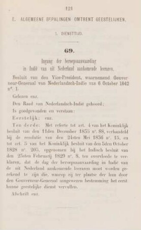 E Algemeene bepalingen omtrent geestelijken