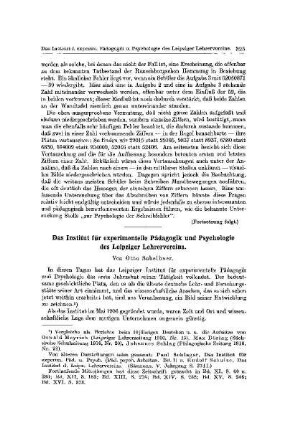 Das Institut für experimentelle Pädagogik und Psychologie des Leipziger Lehrervereins