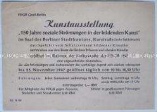 Einladung zur Eröffnung einer Kunstausstellung