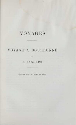 Voyage à Bourbonne et à Langres
