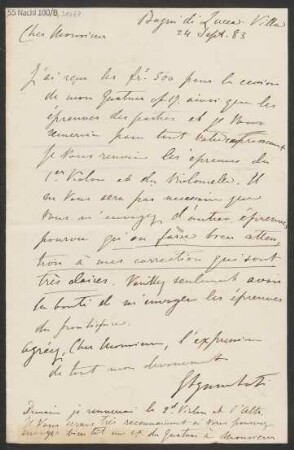 Brief an B. Schott's Söhne : 27.09.1883