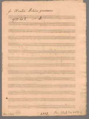 Melodiés gracieuses, pf, op. 78, Excerpts - BSB Mus.Schott.Ha 4098-2 : [title page:] Fr Hunten Melodies gracieuses // op. 78 liv 2. N: 4