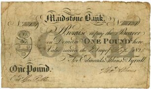 Geldschein, 1 Pfund, 1.9.1825