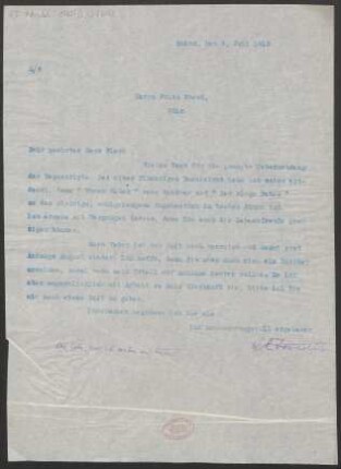 Brief an Fritz Fleck : 05.07.1913