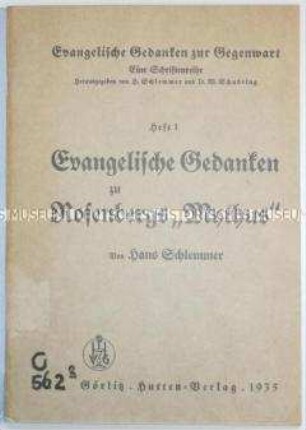Replik auf Alfred Rosenburgs "Der Mythus der 20. Jahrhunderts"