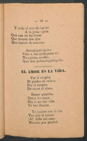 El amor es la vida.