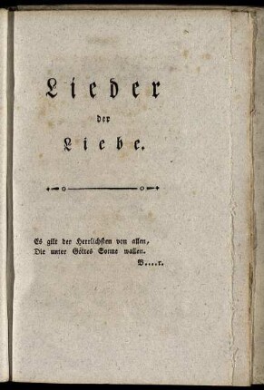 Lieder der Liebe.