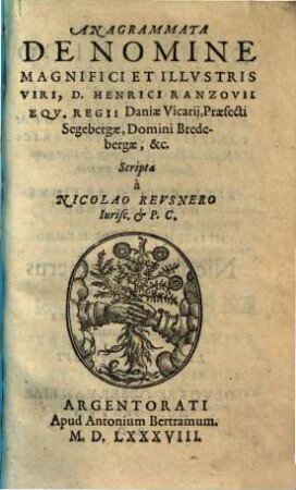 Anagrammata de nomine ... D. Henrici Ranzovii ...