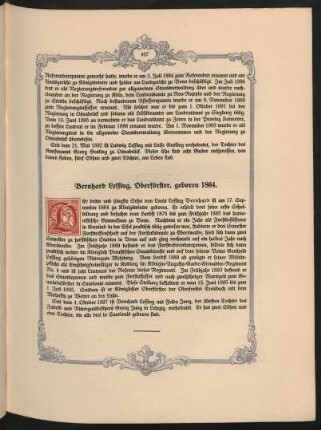 Bernhard Lessing, Oberförster, geboren 1864