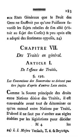 Chapitre VII. Des Traités en général.