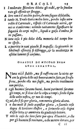 Oracoli Di Nicolo Bellono Senatore.