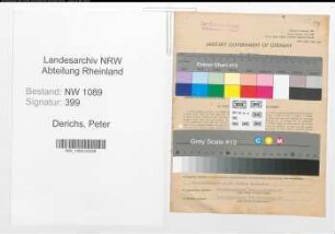 Entnazifizierung Peter Derichs , geb. 28.06.1892 (Polizeibeamter)
