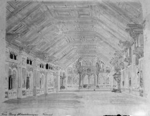 Entwurf des Sängersaals auf Schloss Neuschwanstein