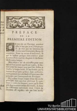 Préface de la première édition.