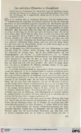 Zur politischen Situation in Deutschland