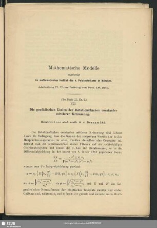 Die geodätischen Linien der Rotationsflächen constanter mittlerer Krümmung