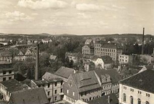 Pulsnitz, Ortsansicht : Blick vom Kirchturm in Richtung Kamenz