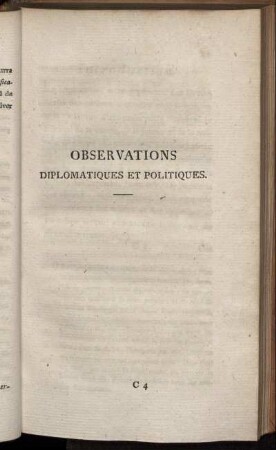 Observations Diplomatiques Et Politiques.