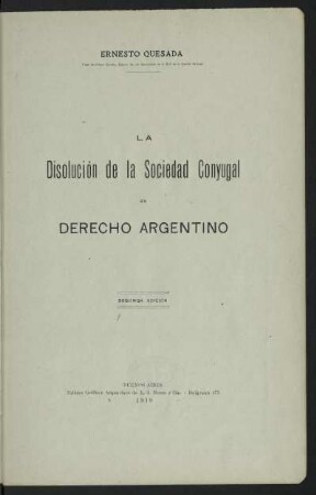 La disolución de la Sociedad Conyugal en derecho argentino