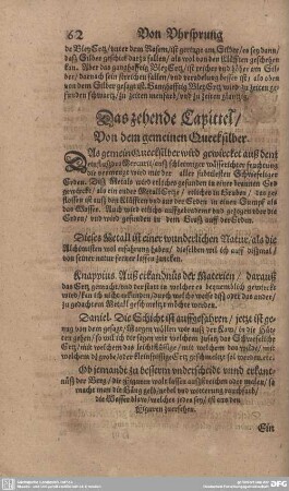 Das zehende Capittel/ Von dem gemeinen Quecksilber.