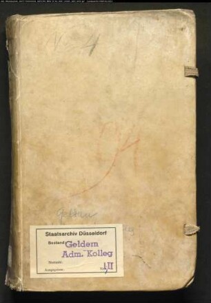 Altes Repertorium der Registratur des Landesadministrationskollegs, angelegt gegen 1800