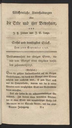 Sechs und dreißigstes Stück