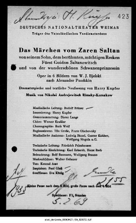 Das Märchen vom Zaren Saltan [...]