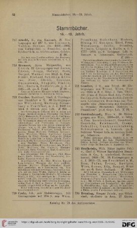 Stammbücher. 16. - 19. Jahrh. (Nr. 717 - 742)