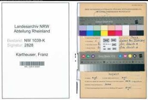 Entnazifizierung Franz Kartheuser , geb. 01.03.1893 (Arbeiter)