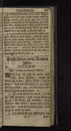Trost-Lieder vom Namen Jesu.