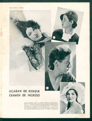 Acaban de rendir examen de ingreso - Phillis Barry, Dorothy Wilson, Betty Furness y Jean Parker
