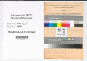 Entnazifizierung Ferdinand Manderscheid , geb. 19.03.1907 (Malermeister)