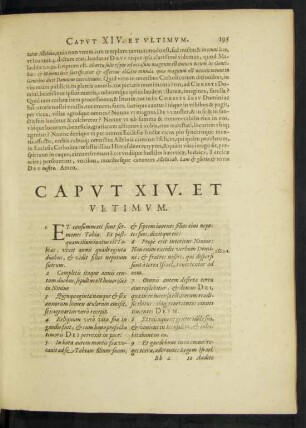 Caput XIV. Et Ultimum.