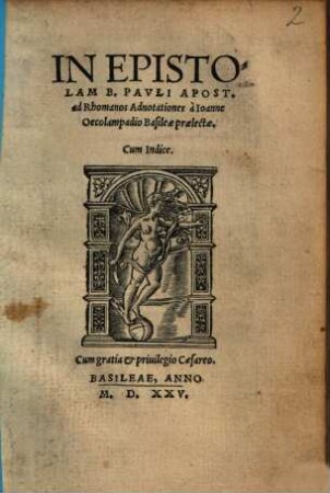 In Epistolam B. Pavli Apost. ad Rhomanos Adnotationes