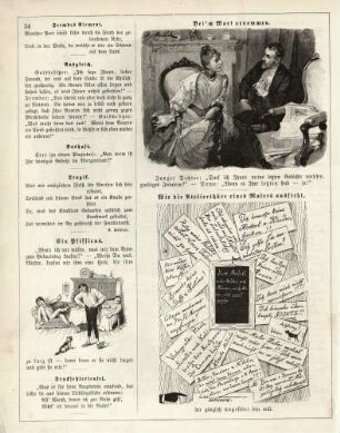 "Ein Pfifficus" "Bei'm Wort genommen" "Wie die Atelierthüre eines Malers aussieht, der gänzlich ungestört sein will"