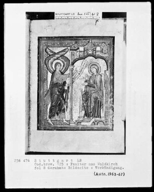 Psalter aus Waldkirch bei Freiburg — Verkündigung, Folio 8recto