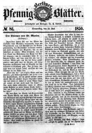 No. 86, Donnerstag, den 18. Juli