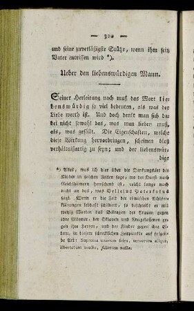 Ueber den liebenswürdigen Mann.
