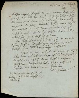 Brief von Wilhelm Grimm an Paul Wigand