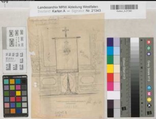 Wocklum (Balve) Schloßkapelle Vorstellfahne 1923 o.M. 26,5 x 18,5 Bleistiftzeichnung Landsberg-Velen Nr. Nr. 767