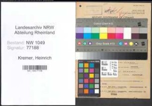 Entnazifizierung Heinrich Kremer , geb. 29.01.1900 (Landwirt)